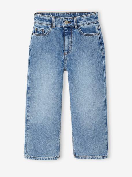 Jean fille large morphologik tour de hanches médium bleu foncé+bleu moyen - vertbaudet enfant 