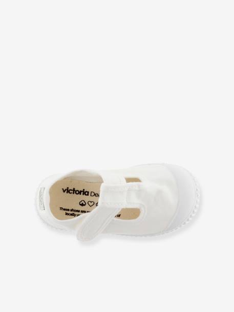 Ballerines enfant Mercedes Lona Tintada blanc+vert sauge - vertbaudet enfant 