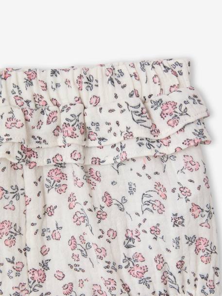Ensemble naissance bloomer et bandeau fleuris écru - vertbaudet enfant 