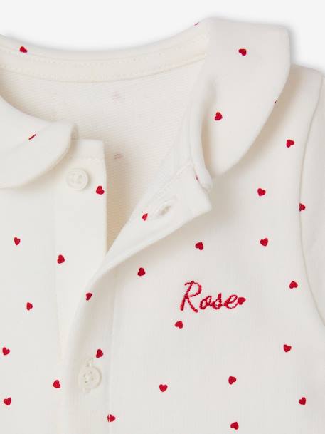 Combinaison fleurie naissance personnalisable blanc imprimé+écru - vertbaudet enfant 