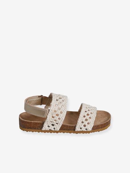 Sandales scratchées effet crochet enfant collection maternelle beige - vertbaudet enfant 