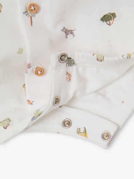 Babyrompertje met print zonder mouwen ecru - vertbaudet enfant 