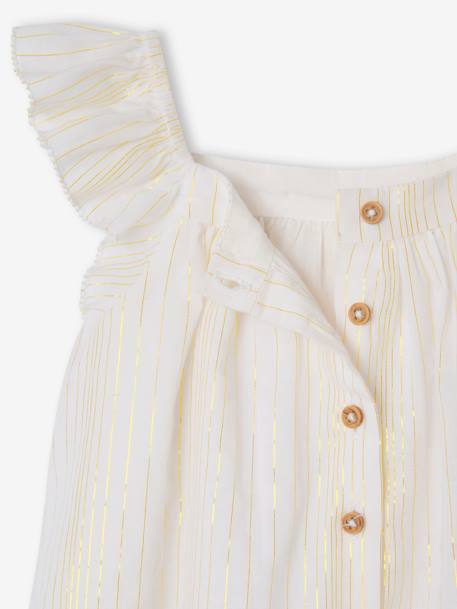 Babyblouse van katoenvoile vanille - vertbaudet enfant 