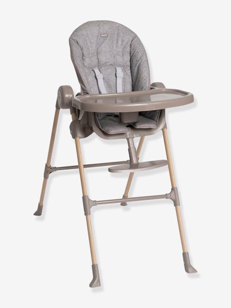 Chaise Haute Polly Essential gris+taupe - vertbaudet enfant 