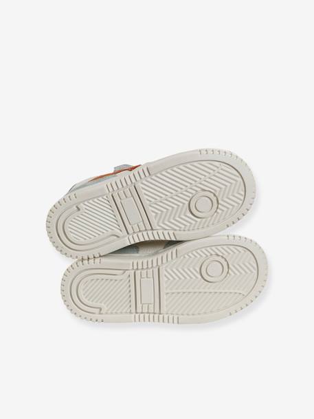 Basket enfant garçon cuir à scratchs et lacets élastiqués lot blanc+lot vert - vertbaudet enfant 