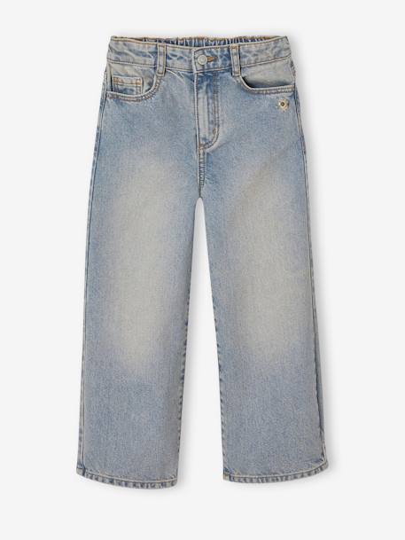 Jean fille large bleu moyen+denim black+denim brut+denim gris+stone - vertbaudet enfant 