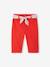 Wijde babybroek met strikceintuur rood - vertbaudet enfant 