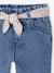 Pantalon large bébé fille denim léger ceinture imprimée double stone - vertbaudet enfant 