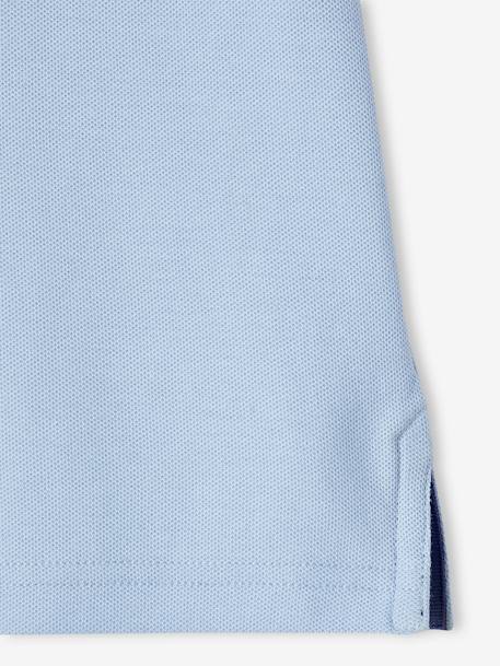 Polo garçon col Mao bleu ciel+écru - vertbaudet enfant 