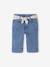 Pantalon large bébé fille denim léger ceinture imprimée double stone - vertbaudet enfant 
