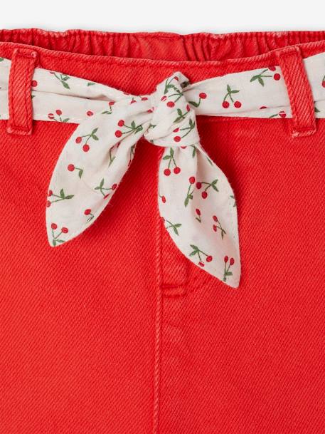 Pantalon large bébé avec ceinture à nouer rouge - vertbaudet enfant 