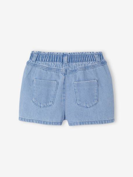 Baby denim short met madeliefborduursel double stone+stone - vertbaudet enfant 