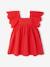 Katoenen babyjurk ecru+rood - vertbaudet enfant 