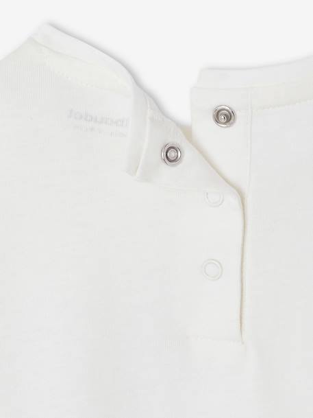 T-shirt met een leuk vichy zakje voor baby's ecru - vertbaudet enfant 