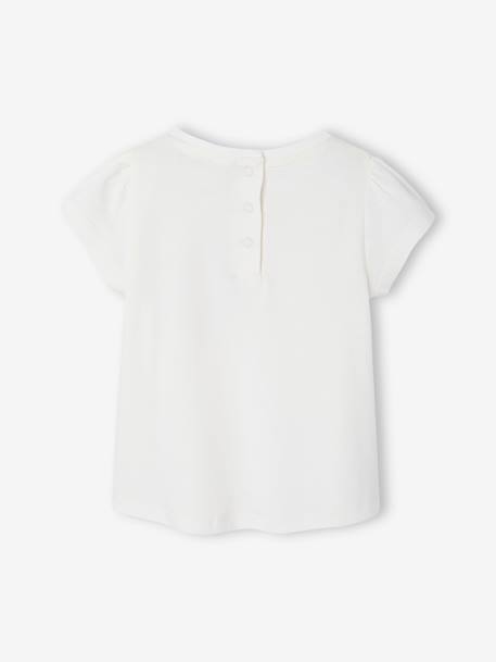 T-shirt met een leuk vichy zakje voor baby's ecru - vertbaudet enfant 