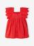 Katoenen babyjurk ecru+rood - vertbaudet enfant 