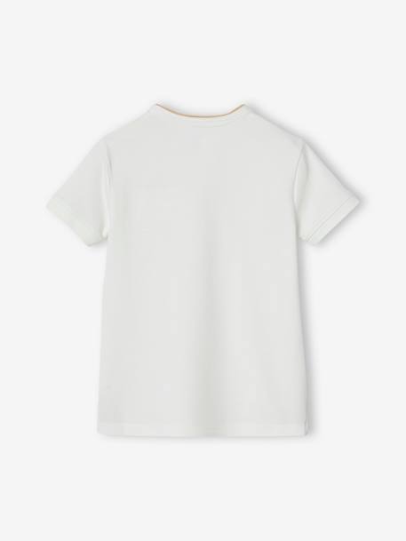 Polo garçon col Mao bleu ciel+écru - vertbaudet enfant 