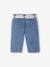 Pantalon large bébé fille denim léger ceinture imprimée double stone - vertbaudet enfant 