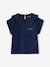 Meisjesshirt met geborduurde kraag ecru+koraal+marineblauw - vertbaudet enfant 