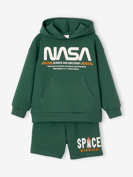 Ensemble sweat + short Nasa vert sapin - vertbaudet enfant 