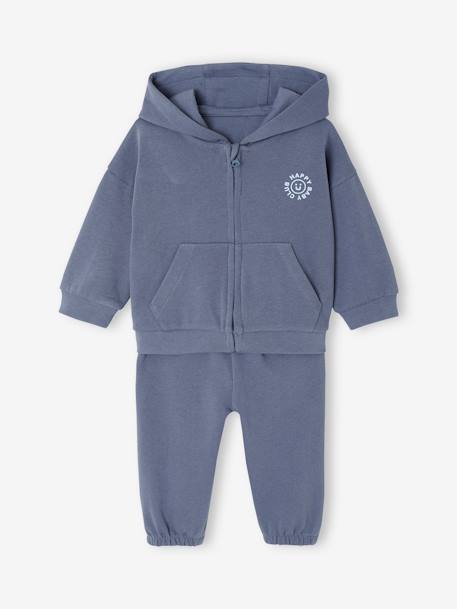 Ensemble sport sweat à capuche zippé + jogging bébé indigo - vertbaudet enfant 