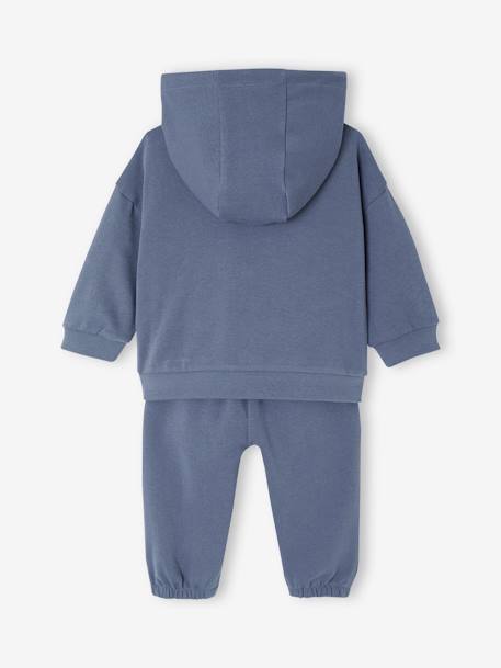 Ensemble sport sweat à capuche zippé + jogging bébé indigo - vertbaudet enfant 