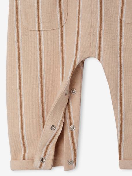 Gestreepte gebreide babyromper zandbeige - vertbaudet enfant 
