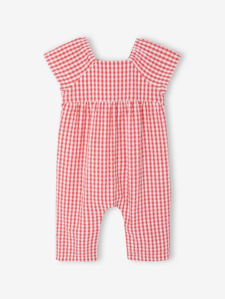 Combinaison imprimée bébé bleu ciel+carreaux rouge - vertbaudet enfant 