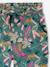 Driekwartmeisjesbroek voor meisjes met bloemenprint marineblauw+rood+smaragdgroen - vertbaudet enfant 