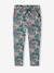 Driekwartmeisjesbroek voor meisjes met bloemenprint marineblauw+rood+smaragdgroen - vertbaudet enfant 