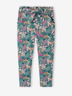 -Pantalon fluide imprimé fleurs fille