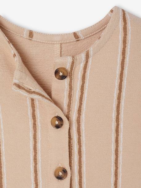 Gestreepte gebreide babyromper zandbeige - vertbaudet enfant 