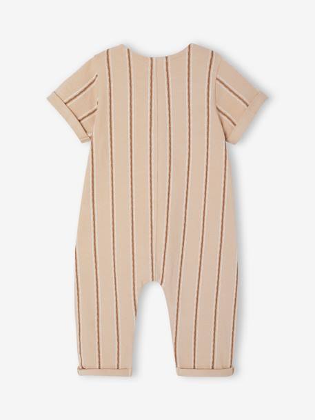 Gestreepte gebreide babyromper zandbeige - vertbaudet enfant 