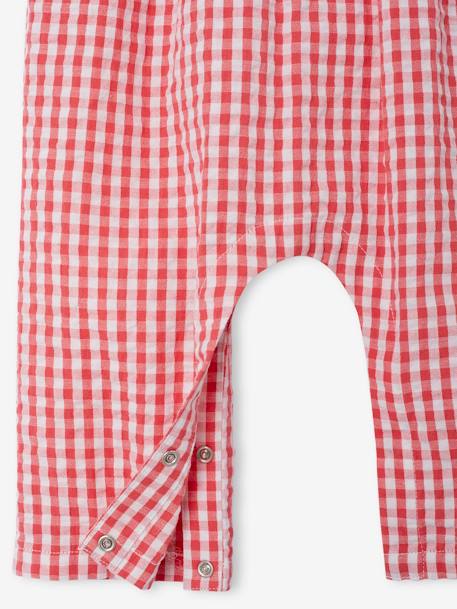 Combinaison imprimée bébé bleu ciel+carreaux rouge - vertbaudet enfant 