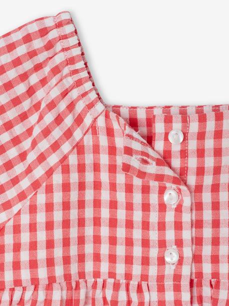 Combinaison imprimée bébé bleu ciel+carreaux rouge - vertbaudet enfant 