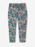 Driekwartmeisjesbroek voor meisjes met bloemenprint marineblauw+rood+smaragdgroen - vertbaudet enfant 