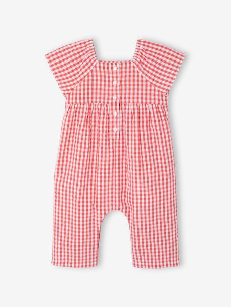 Combinaison imprimée bébé bleu ciel+carreaux rouge - vertbaudet enfant 