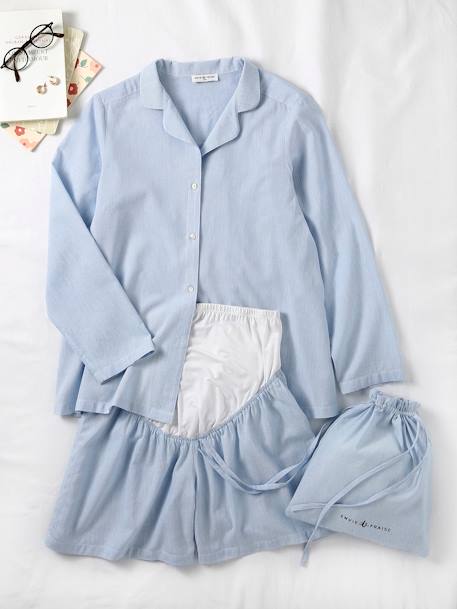 Gestroomde zwangerschaps- en voedings-pyjamabroek ENVIE DE FRAISE blauw - vertbaudet enfant 