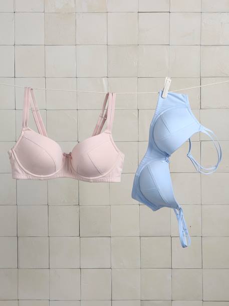 Lot de 2 soutiens-gorge de grossesse avec armatures en coton biologique* rose - vertbaudet enfant 