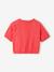 Tee-shirt blouse forme crop fille corail+écru+vert sauge - vertbaudet enfant 