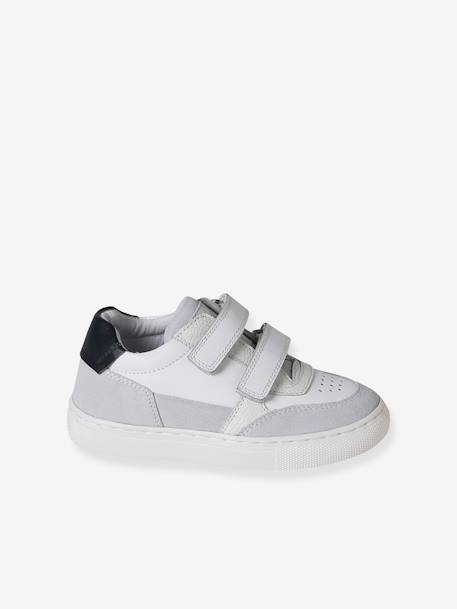 Baskets enfant garçon cuir à scratchs lot blanc - vertbaudet enfant 