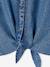 Blouse en denim avec nouette fille bleu moyen - vertbaudet enfant 