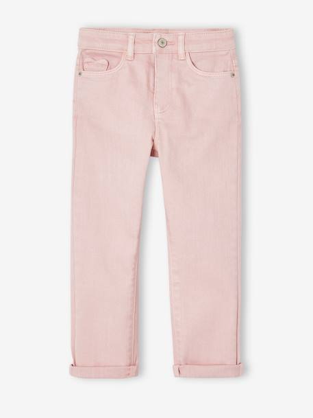 Pantalon fille slim morphologique medium anthracite+rose poudré - vertbaudet enfant 