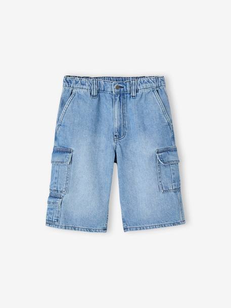 Bermuda in skatestijl JONEN gebleekt denim - vertbaudet enfant 