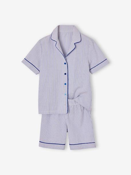 Pyjashort en popeline garçon bleu électrique - vertbaudet enfant 