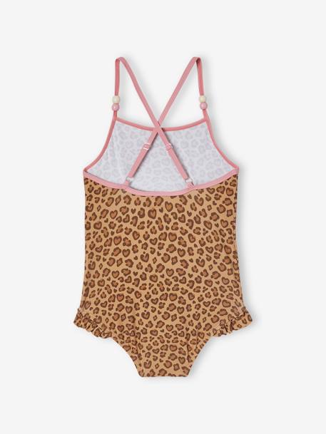 Maillot de bain fille 1 pièce beige+rose pâle - vertbaudet enfant 