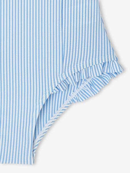 Maillot de bain rayé 1 pièce fille bleu ciel - vertbaudet enfant 