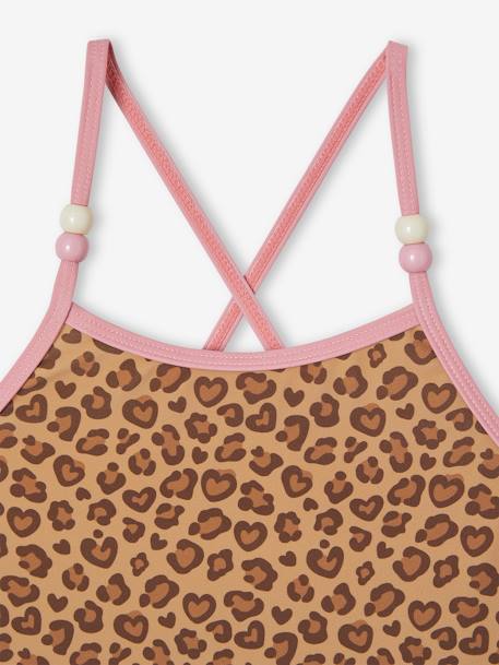 Maillot de bain fille 1 pièce beige+rose pâle - vertbaudet enfant 