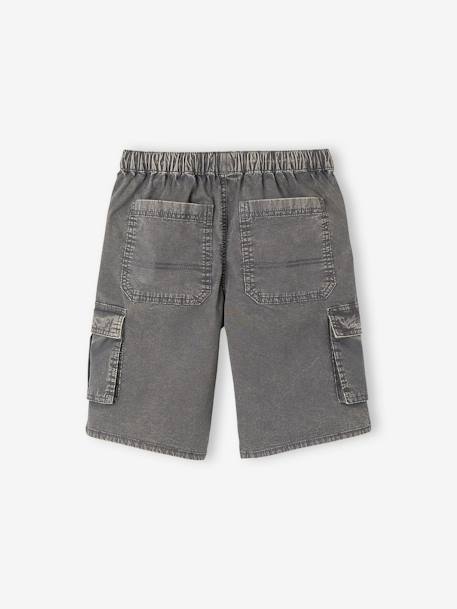 Bermuda battle effet délavé garçon anthracite - vertbaudet enfant 