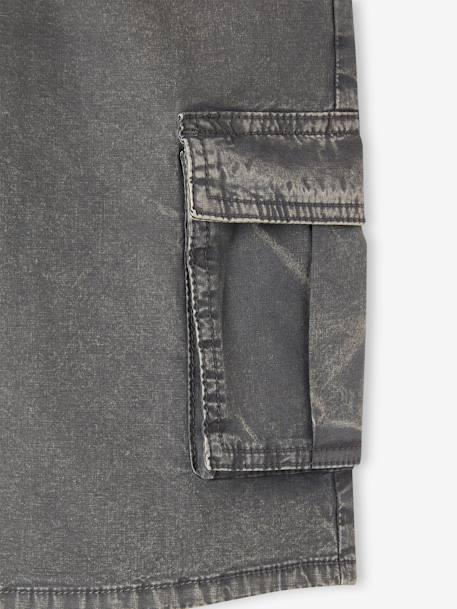 Bermuda battle effet délavé garçon anthracite - vertbaudet enfant 